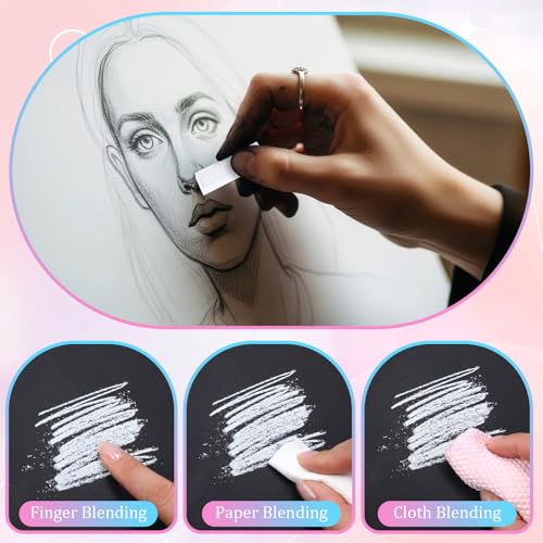 Watersay 24 Pcs Soft Pastel Drawing Chalk Set Square Sketch Chalk Non-toxic Artist Pastel Sticks for Professional Artists and Art Lovers(30 x 8 x 8 mm,White Color) - color: White Color