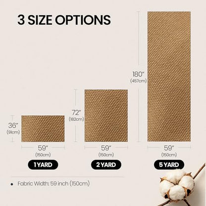 Wildarms 100% Cotton Canvas Fabric by The Yard - 59" Wide 12oz Heavy Duty Natural Duck Canvas for Sewing DIY, Tote Bags, Upholstery & Embroidery (Kahaki, Cut by the Yard) - color: Kahaki, size: 1-Yard Pre-Cut (Non-Continuous)