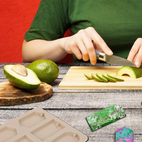 Epoxy Resin Molds, 1 Pcs Silicone Molds for Crafts, Resin Keychain Mold Rectangle Rhombic Elliptical Casting Mold with Hanging Holes for Jewelry Making DIY Handicrafts Pendant Decoration, Grey