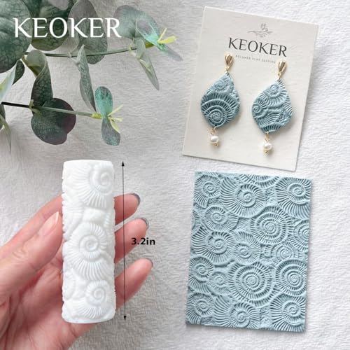 Keoker Summer Polymer Clay Texture Roller, 3pcs Ocean Texture Rollers for Polymer Clay - color: All Color