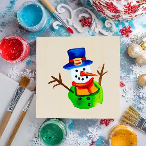 Bright Creations Wood Panel Canvases for Painting - 5 x 5 in, 0.85 in Thick, Pack of 6 - Unfinished Pine Deep-Cradle Wooden Blocks for Crafts - size: 5x5 inch