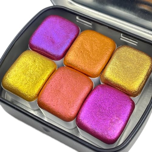 IUILE Handmade Watercolor Paints - Fell In Love Half Pan Set (6 colors) - color: Fell In Love