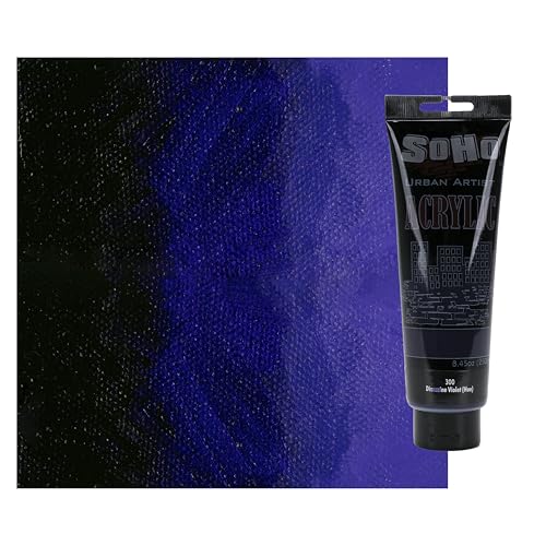 Soho Urban Artist Heavy Body Acrylic Paint - 250 ml Tube - Dioxazine Violet Hue - Thick, Rich Color, Excellent Coverage, Professional Quality - Artists Acrylic Paint - color: Dioxazine Violet Hue, size: 8.45 Fl Oz (Pack of 1)