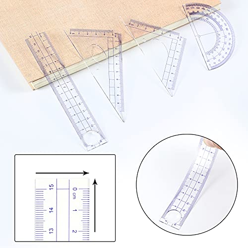 Outus 13 Pcs Geometry Set for Students Metal Compass Math Protractor with Rulers Mechanical Pencil Lead Refills Storage Box of Protractors Kit for School Class Student Drafting Drawing