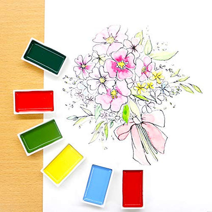 Kuretake GANSAI TAMBI Watercolor paint set 48 Colors, Professional-quality art supplies for artist, drawing, sketch, Non-Toxic, Made in Japan - style: 48 colors