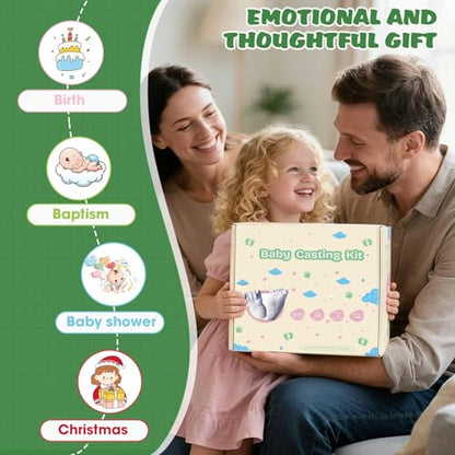 Noosuna Baby Hand and Foot Casting Kit (4 Pack), 3D Moulding Gift Set, Multiple Accessories, Baby Casting Kit for Babies 0–9 Months Old, Baby Shower, New Mom Gift, Newborn Keepsake