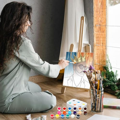 Dinifee 6 Pack Pre Drawn Canvas for Painting Pre Printed Canvas Kit 8 x 10 Inch Stretched Cotton Paint and Sip Set for Adults Couple Party Graduation Summer Date Night(Couple) - style: Couple Style