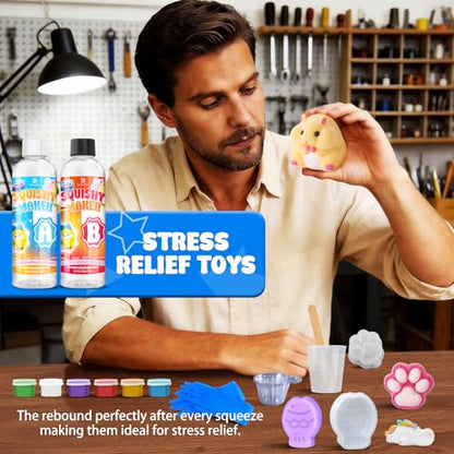 Liquid Silicone for Taba Squishy Kit, 18oz 1:1 AB Ratio Super Soft for Squishy Maker, Squishy Making Rubber for Cat Paw & Hamster Molding with Flocking Powder, Pom Poms Decompression Craft Adult Hobby - size: 18oz