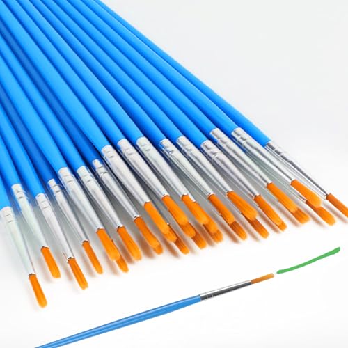 Halobios Small Paint Brushes for Crafts, Paint Brushes Set for Acrylic Painting 30PCS Bulk, Mini Painting Brushes for Kids Adults Oil Watercolor Rock Painting Body Face Nail Art - size: 30-Round