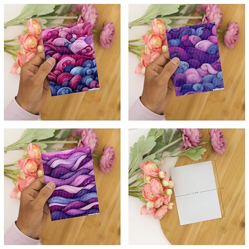 GOTO CLAY TOOLS Zentangle wavesTransfer Paper - 6 Pcs, Transfer Paper for Polymer Clay, Mauve Waves Polymer Clay Transfer Sheet for Jewelry Making ZEN-R1TP3 - color: ZENR1TP3