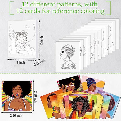 Ctosree 12 Sets Pre Drawn Canvas Kit for Painting Adults Sip and Paint Kit Art Pre Printed Canvas Bulk for Adult Date Night, Art Party & Holiday Gift(Hipster Women,8 x 10 in) - size: 8 x 10 in, style: Hipster Women