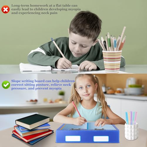 2pcs Slant Board for Writing 16 x 12 Inch Sloped Surface Clipboard 20°Tilted Writing Board to Improve Handwriting Legibility for Writing Reading Drawing