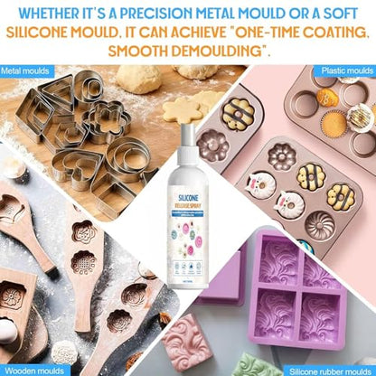 Silicone Release Spray – Epoxy Mold Demolding Agent, Smooth Separation Formula | Free Protection for Resin Candle DIY Mold Making