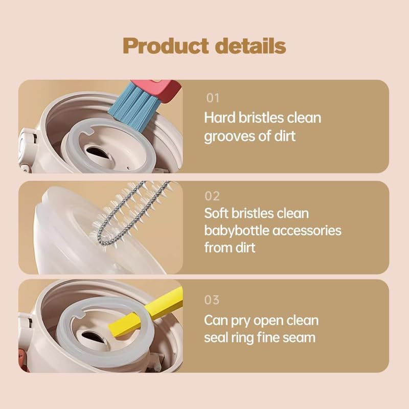 3 in 1 Cup Lid Gap Cleaning Brush, Multifunctional Bottle Brush, Cup Lid Gap Cleaner, Home Kitchen Crevice Cleaning Brush Tools (A-Blue) - color: A-blue
