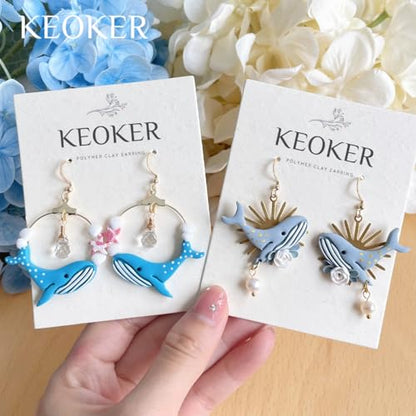 Keoker Animals Polymer Clay Cutters, 24 Shapes Ocean Animals Clay Earring Cutters for Polymer Clay Jewelry - color: All Color