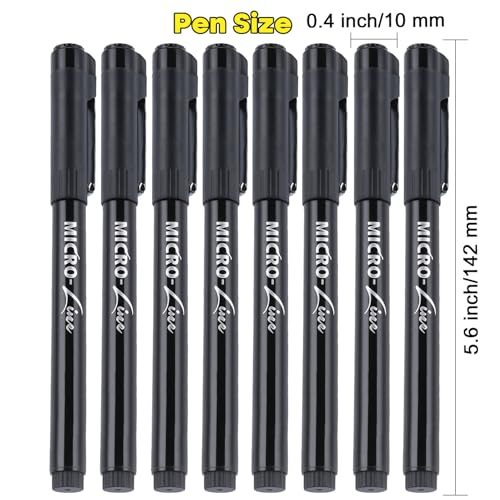 Dyvicl Hand Lettering Pens, Calligraphy Brush Pens Art Markers for Beginners Writing, Sketching, Drawing, Illustration, Scrapbooking, Journaling, Black Ink Pen Set, 8 Sizes