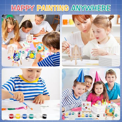 ESRICH 10 Set Mini Canvas Painting Kit, Minis Acrylic Paint Set, St. Patrick's Party Gifts,4 * 4inCanvas with Easel, Acrylic Paints,Brushes,Palette,Mini Easel Canvas for Kids Adults Painting Party - size: 10 set 4 x 4 inches