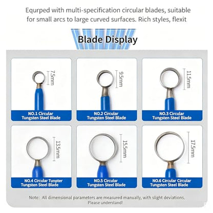 6 PCS Clay Pottery Sculpting Tools Set, Pottery Trimming Tools, Tungsten Steel Body, Soft-Grip Handle, Size: 7.5/9.5/11.5/13.5/15.5/17.5mm, for Ceramic, Carving Modeling