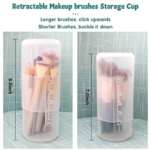OCHEAL 2 Pack Transparent Plastic Makeup Brush Holders, Dual Use, Lightweight, Spacious - color: Plastic Clear-2pcs