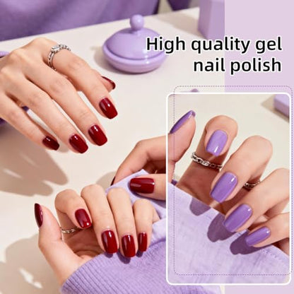 JODSONE 60 Pcs Gel Nail Polish Kit with U V Light Nail Drill 55 Colors Base Top Matte Coat Professional Gel Manicure Kits Soak Off Manicure Salon DIY at Home Gifts for Women - color: B33
