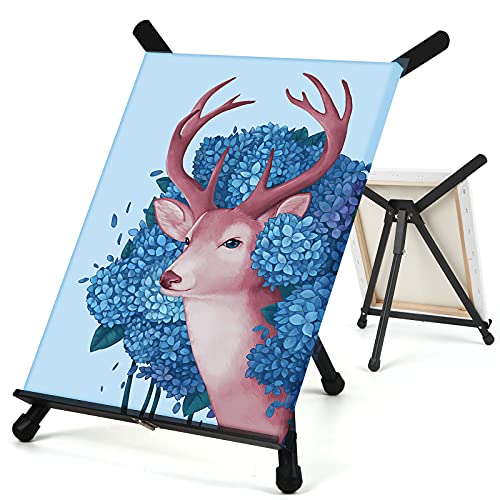 Falling in Art Aluminum 15" to 21" Tabletop Easel Display, Black Tripod with Rubber Feet, Holds Canvas, Paintings, Books, Photos, Signs - style: 1 PACK