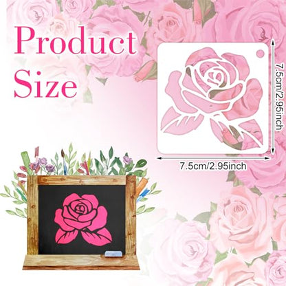Ymapinc 20 Pcs 2.95 Inch Flower Stencils for Crafts, Rock Painting, Home Decor