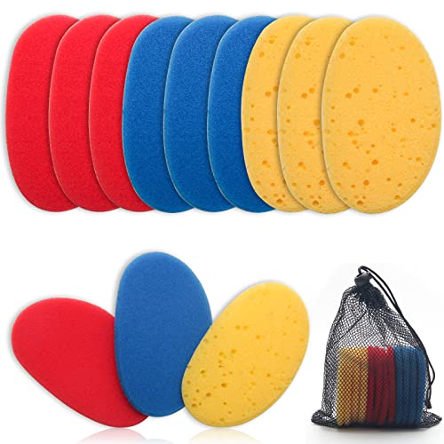 12Pcs Clay Sponges for Clay, Boyistar Ceramics Pottery Clay Sponge for Shaping and Clean Sponge with 3-Density Clay Sponge Artists Sponge for Pottery Modeling Sculpting with Mesh Bag