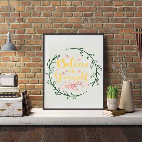 JSRQT 16Pcs Inspirational Word Stencils for Painting, Reusable Plastic Quotes Stencils for Craft, Motivational Drawing Painting Template Kit for DIY Wood Wall Shirt Canvas, and Card Making, 20×20 CM - size: 20*20CM