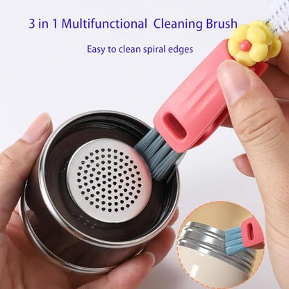 3 in 1 Cup Lid Cleaning Brush, Multifunctional Cleaning Brush Portable Cup Lid Cleaner for Bottle Gap Tight Spaces Cup, Portable Cup Lid Cleaner, 1 Pcs Green - color: 1pcs Green