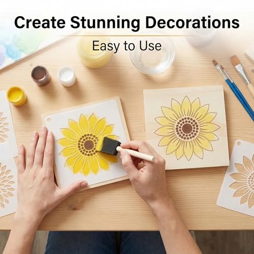 80 PCS Flower Painting Stencils Reusable Templates for Crafts & Painting on Wood, Canvas, Glass & Walls