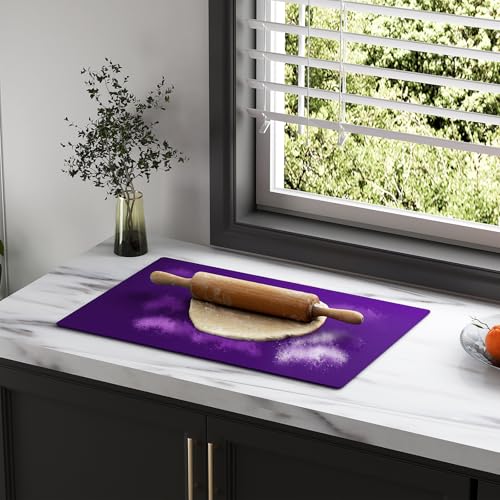 2-Pack Extra Thick Silicone Counter Mats - 24”x16” Large Heat Resistant Kitchen Countertop Protector, Non-Slip Hot Pad Trivet for Air Fryer, Hot Pots & Pans, Coffee Maker (Purple) - color: Purple