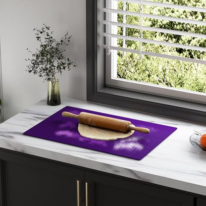 2-Pack Extra Thick Silicone Counter Mats - 24”x16” Large Heat Resistant Kitchen Countertop Protector, Non-Slip Hot Pad Trivet for Air Fryer, Hot Pots & Pans, Coffee Maker (Purple) - color: Purple