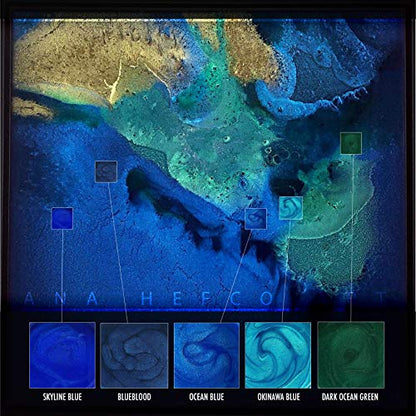 Eye Candy Pigments Premium Blue Mica Powder - Dark Ocean Blue (50gr) - for Epoxy, Resin, Soap, Paint, Woodworking, Acrylic Pouring, Bath Bombs, Fishing Lures - DIY Arts and Crafts Additive - color: Dark Ocean Blue
