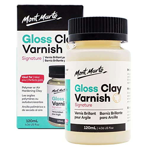 Mont Marte Clay Sculpture Sealant, Glossy Clear Varnish, Signature 4.05oz (120ml), Air or Polymer Clay Sealer