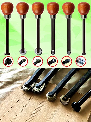 6pcs Printmaking Woodcut Copperplate Resin Board Engrave Etching Print Leathercraft Embossing Carve Roulette Wheel Tool Set
