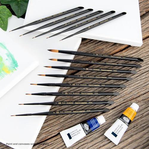 Majestic Royal & Langnickel Standard Handle Round Artist Brush Set for All Water-Based Mediums, 13pc - size: 1/4 inch to 1.5 inches, small, medium, large
