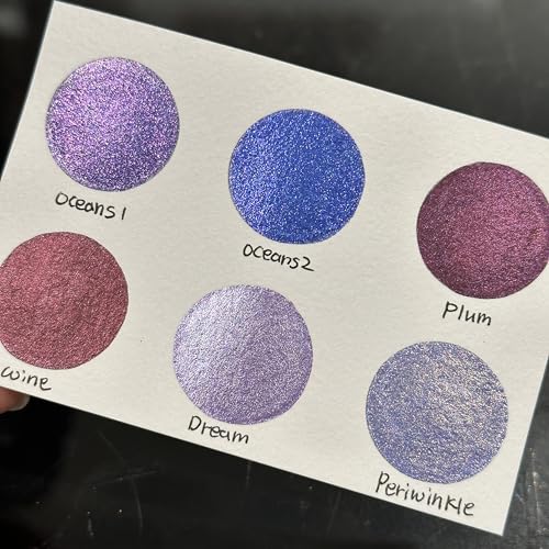 IUILE Handmade Watercolor Paints - Purple Half Pan Set (6 colors) - color: Purple