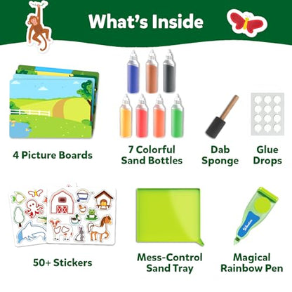 Skillmatics Sand Art Activity - Mess-Controlled DIY Animal Craft Kit with 50+ Colorful Stickers, Creative Arts & Crafts for Kids, Fun Hands-On Activity, Gifts for Ages 4, 5, 6, 7, 8, 9, 10 - style: Animals