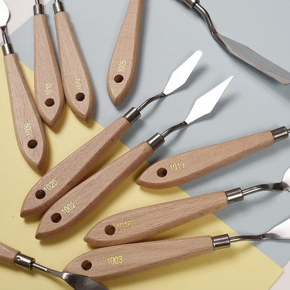 Incraftables 11 Piece Palette Knife Set – Stainless Steel Painting Knives for Acrylic, Oil & Cake Decorating – Assorted Pallet Spatula Knives with Ergonomic Handles