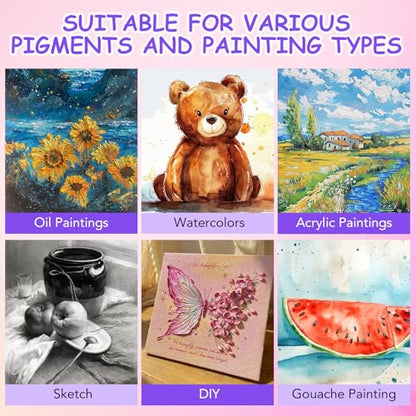 ESRICH Stretched Canvas for Painting, 12 Pack 4x4, 4x6, 8x10, 11x14(3 of Each) Canvas Set, Multi-Size Blank Canvases for Painting, Primed Paint Canvas for Kids, Adults, Beginners, Artists. - size: 4x4in,4x6in,8x10in,11x14in