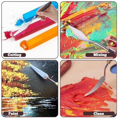5 Pcs Frosting Spatula, Cake Frosting Spatula Dual-use Pallet Knife Painting Knife for Baking Pastry Tool Cake Fondant Chocolate，Art Painting Art Acrylic Draw Color Mixing Supplies