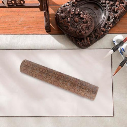 PRETYZOOM Telescoping Calligraphy Roll Storage Tube with Rustic Design, 35cm Extended Length, 6cm Diameter, Art Poster Carrier for Scrolls and Paintings, Reusable Painting Storage Box