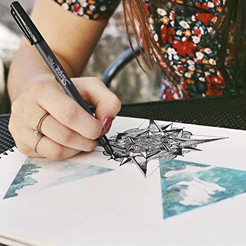 SHARPIE Felt Tip Pens, Fine Point (0.4Mm) Felt Tip Markers, Journaling Pens, Art Markers, Drawing Markers, Black, 4 Count - size: 4 Count (Pack of 1)