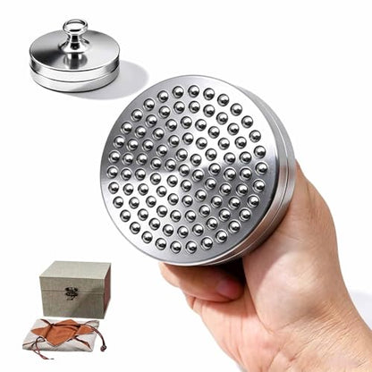Stainless Steel Ball Stamping Tool, Printmaking Press Tools, Diameter 7/9/12 Cm, Even Pressure, Malian Brocade Box & Malian Brocade Bag, for Linocut, Scrapbooking Crafting - size: 12cm