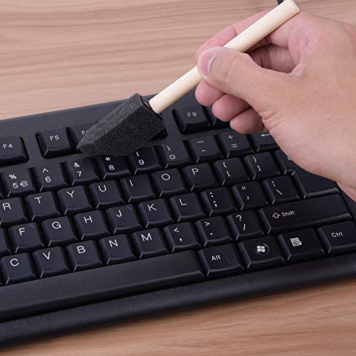 4Pcs Painting Sponge Brushes Foam Brush Set Painting Cleaning Tool Assorted Sized Brushes Drawing Cleaning Brush with Wooden Handle for Painting Dust Cleaning