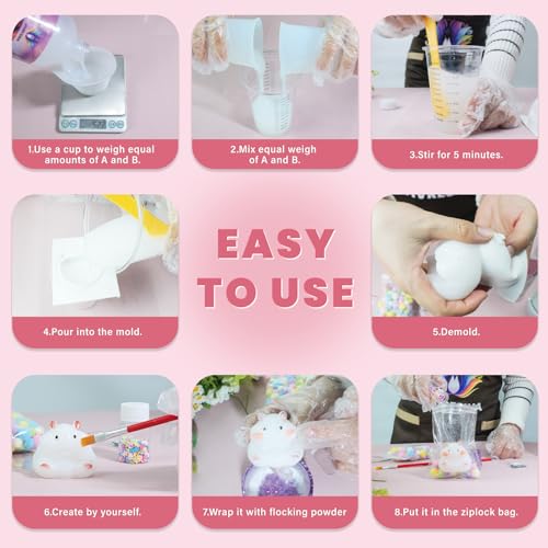 Taba Squishy Kit 16 OZ Liquid Silicone for Squishy Making Kit Fufu Squishies Making Kits Silicone Rubber DIY Decompression Gift