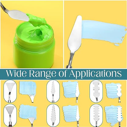 Lasnten 27 Pcs Palette Knife Set Stainless Steel Wood Handle Acrylic Paint Spatula Tools for Canvas Oil Color Mixing and Texturing