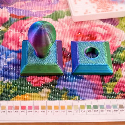POETRYDRAW Diamond Art Painting Embossing Roller 3D Printing Diamond Art Painting Seal Press Diamond Art Painting Roller Tool Set for Multi-Color Square & Circular Drills (Iridescent) - color: Aurora Iridescent