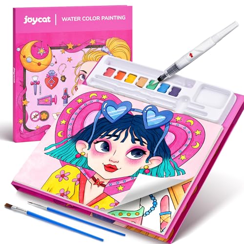 JoyCat Paint with Water Coloring Books for Toddlers, Watercolor Painting Sets for Kids Ages 3-5 4-8, Arts and Crafts Drawing Activities Toy Birthday Gifts for Boys Girls (Makeup & Manicures) - style: Makeup & Manicures