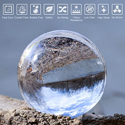 Bundle Set of LET'S RESIN Upgraded 1,000g Crystal Clear UV Resin and 200g High Viscosity Crystal UV Resin